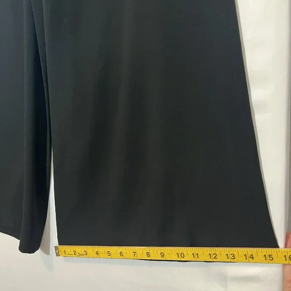 St. John Women’s Wide Leg Dress Pants Size 12 Black High Rise Zipper - Picture 7 of 12